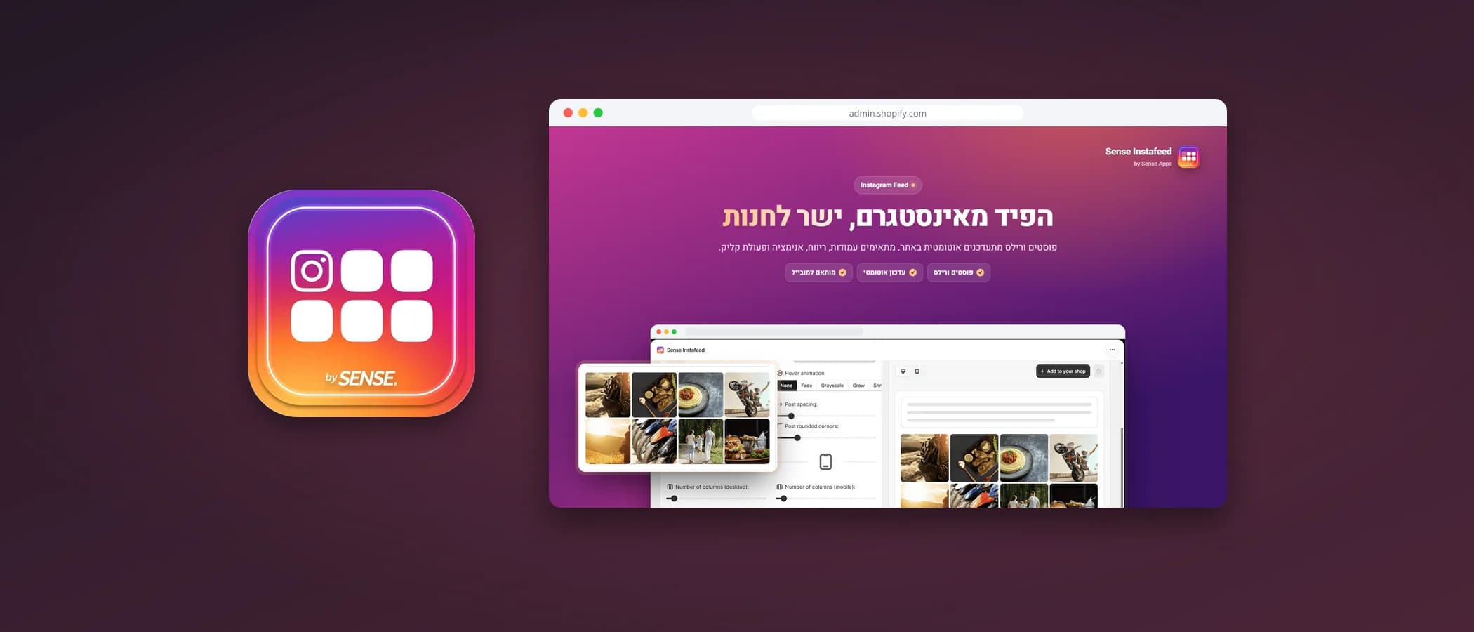 תמונת פרויקט: Sense Instafeed