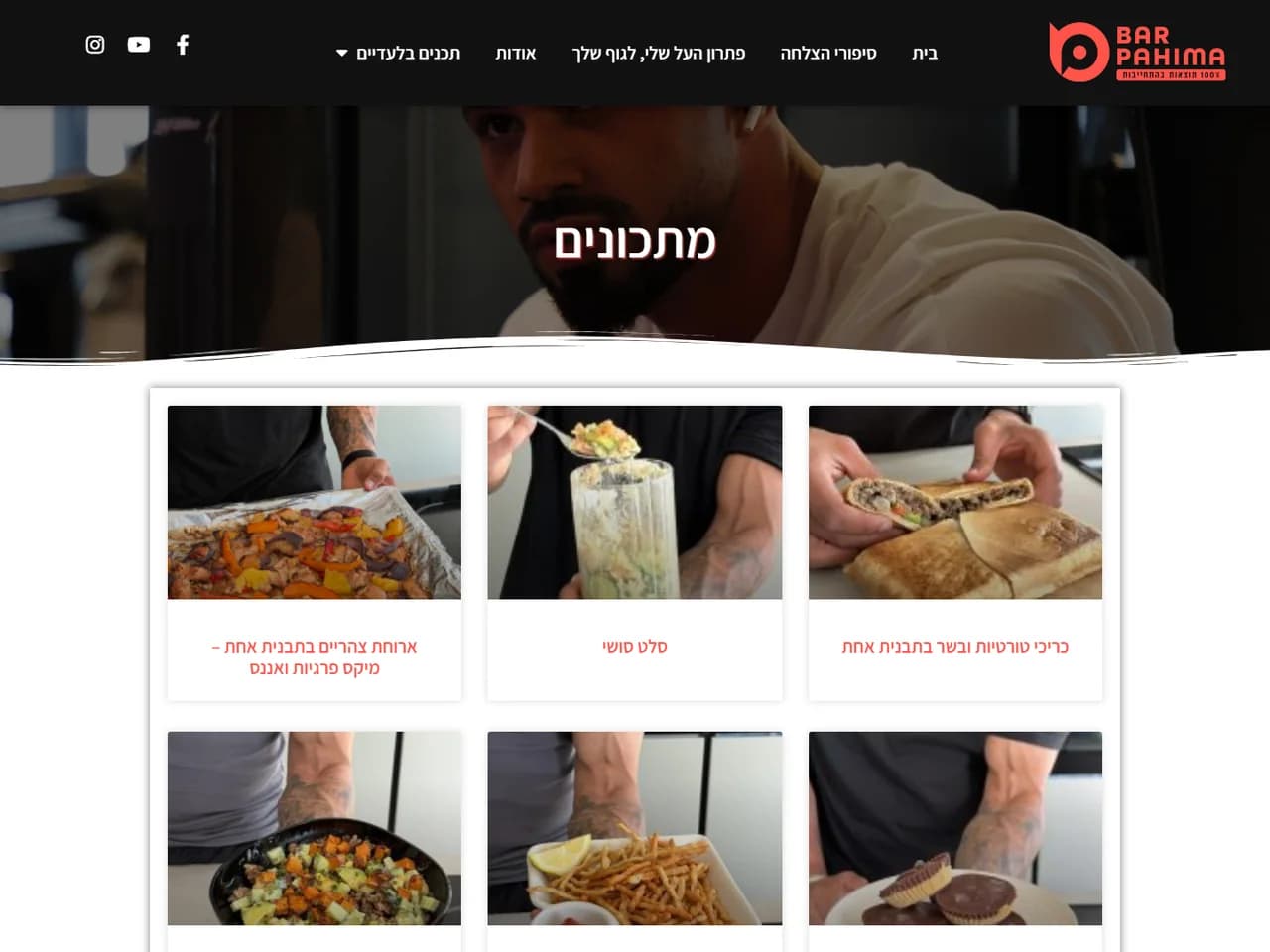 בר פחימה: עמוד המתכונים