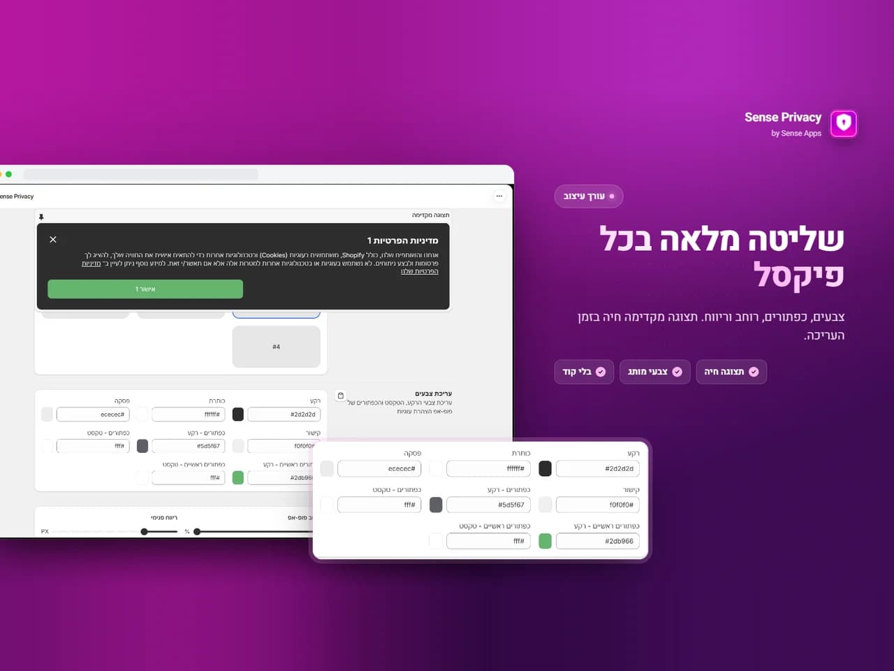 Sense Privacy: עורך בזמן אמת