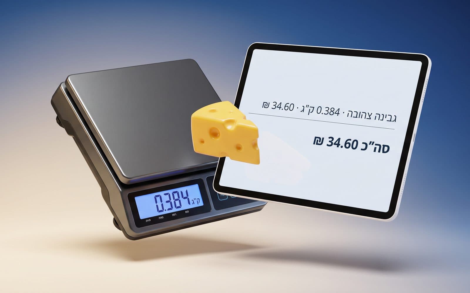 מנגנון תעשייתי מקרוב: חומרה שמזינה נתוני שקילה למערכת